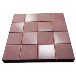 Плитка полимерпесчаная тротуарная тонкая,шахматы,красная 330*330*20