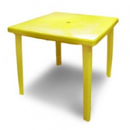 Стол квадратный пластиковый желтый 